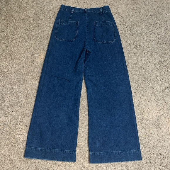 THE GREAT. The Seafair Jean Ultrahigh Wide Leg Jean Blue Grass Wash 26 - Picture 8 of 13